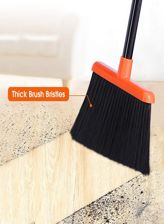 LEAVINSKY Broom and Dustpan Set, Broom Dustpan with 52" Long Handle, Comb Teeth and Rubber Lip Design, Upright Broom and Dustpan Set for Home Kitchen Room Office Lobby Floor Use - Image 4